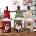 thumbnail image 3 of Dserfhy Christmas Burlap Wine Bags Cute Santa Claus Snowman Reindeer Design Reusable Wine Bottle Cover with Drawstring for Dinner Table Decor, 3 of 8