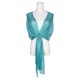 thumbnail image 3 of Chales y envolturas para mujeres Inspire Chic para vestidos de noche, brillante, chispeante y elegante con hebilla 74.8x17.7" (LxW) Verde Acuamarina (Plata), 3 of 6