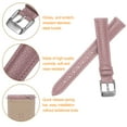 thumbnail image 4 of Uxcell Genuine Leather Watch Bands 18mm Flat Quick Replacement Leather Watch Strap Elegant Women Men Watch Straps Pink, 4 of 7