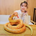 thumbnail image 3 of MINKUROW Giant Snake Plush Toy Stuffed Animal Python Snake Pillow Doll Toys Fake Snake Home Halloween Decorations 43Inch White, 3 of 5