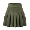 thumbnail image 3 of Tfken Women Skirts For Summer Solid Color High Waist Mini Pleated Skirts Trendy Daily Wear Female Classic Clothes Green, 3 of 4