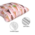 thumbnail image 4 of Throw Pillow Covers, Summer Ice Cream Pink Soft Square Pillow Cases with Invisible Zipper for Couch Bed Sofa, Farmhouse Fall Home Decor 18"x18", 4 of 7