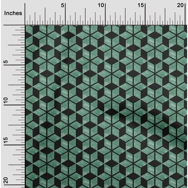 oneOone Polyester Lycra Green Fabric Geometric Sewing Craft Projects Fabric Prints By Yard 56 Inch Wide
