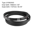 thumbnail image 2 of A1092/A43 V Belt 43-inch Inner Girth, A-Section Rubber Drive Belt 2pcs, 2 of 4
