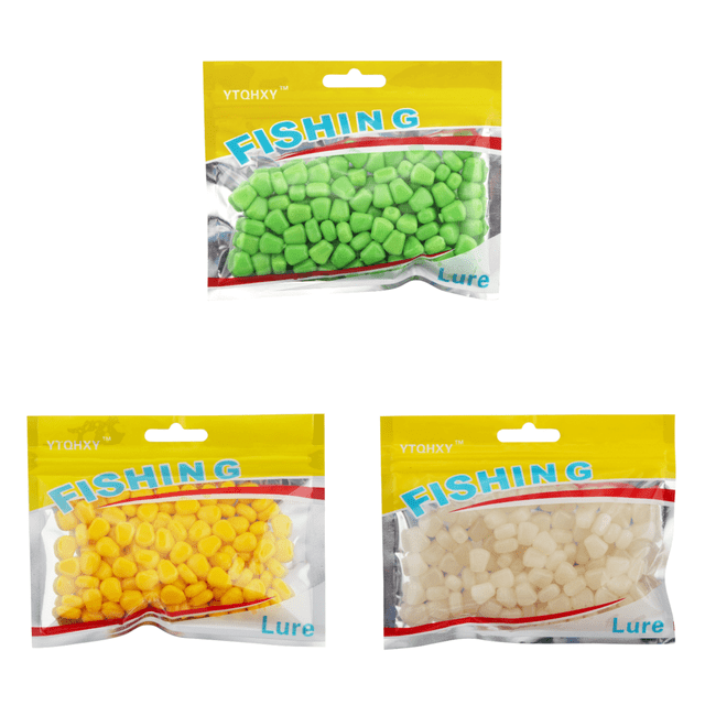 100 Uds Olor A Maíz Cebo Suave Falso Flotabilidad Accesorios Pesca () Verde