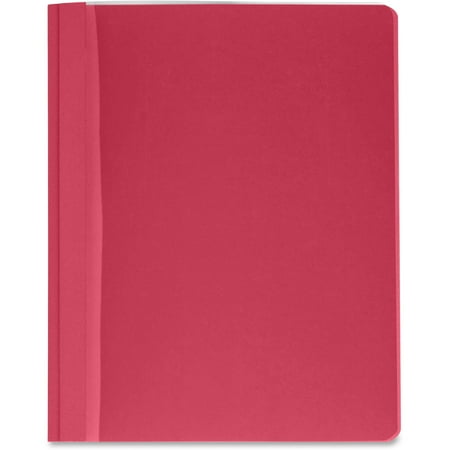 Business Source Letter Report Cover - 8 1/2" x 11" - 100 Sheet Capacity - 3 x Prong Fastener(s) - Red - 25 / Box | Bundle of 5