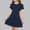 Z01#Navy, variant on Fesfesfes Girls' Summer Solid Color Short Sleeve Crew Neck Elastic Waist Dress Casual Comfortable Dress for Kids A-line Ruffle Sleeve Casual Dress 5-15 Years