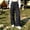 Black, variant on Liuinsasek Women's Cargo Pants Solid Color High-Waisted Wide-Leg Casual Length Pants Adjustable Elastic Waistband with Pockets|For Sports and Fitness