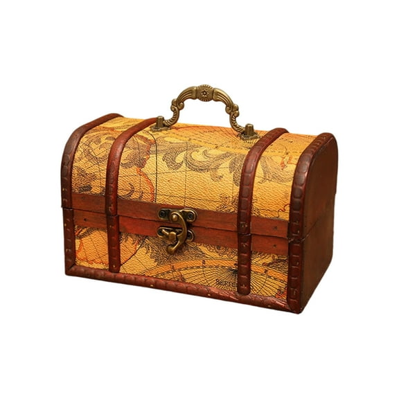 Oaken Artifact Box With Combination Lock For Childrens Jewelry Dolls Storage