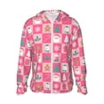 thumbnail image 1 of Fotbe Pink Christmas Cheer Chaqueta con Protección Solar UPF 50+ para Hombre y Mujer, Camisa con Capucha y Bolsillos-Small, 1 of 7