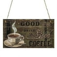 thumbnail image 1 of CNKOO Front Door Sign Front Door Sign Exquisite Pattern Lanyard Design Smooth Edge Burr Free Not Easily Deformed Coffee Bar Hanging Plaque Door Sign Party Decor Party Supplies, 1 of 6