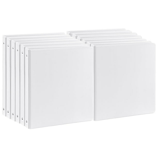 Carpeta de 3 anillas SUQJOY de 1 pulgada con 2 bolsillos interiores, paquete de 12