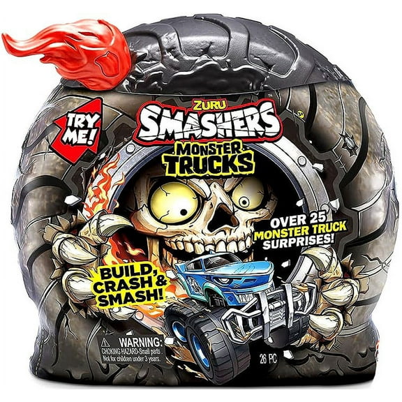 Smashers Monster Wheels Red Flame Mystery Pack (Over 25 Monster Trucks Surprises!)
