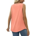 thumbnail image 5 of Qwertyu Women's Summer Tank Tops Square Neck Sleeveless Pleated Basic Tops Casual Loose Fit Blouse Tunic Tops Pink 2XL, 5 of 5