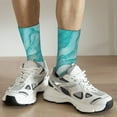 thumbnail image 6 of Pofeuu Teal Turquoise 1 Print Crew Socks, Adult Running Hiking Socks for Youth and Adult, 6 of 6