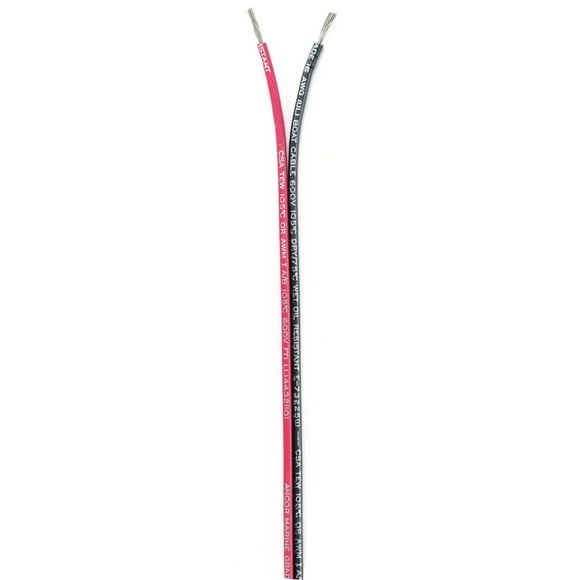 Ancor Duplex Wire 153110 Marine Grade; Stranded Conductor; Flat Ribbon Bonded; 16 Gauge; Red/Black; 100 Feet Length; Tinned Copper Conductor
