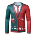 thumbnail image 1 of Innerwin T-Shirt de Noël à Manches Longues pour Hommes, Col Rond, Mode Basique Avion S, 1 of 3