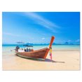 thumbnail image 2 of Tropical Beach with Boat - Seashore Photo Canvas Art Print, 2 of 3