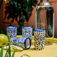 thumbnail image 5 of MEXTEQUIL Talavera Blue Ceramic Mexican Tequila Shot Glasses, 2 oz, Set of 4, 5 of 9