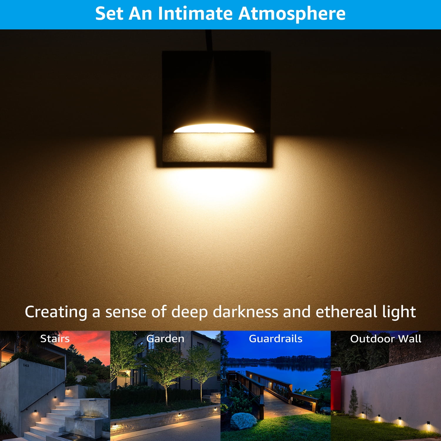 4 Pack 3CCT Low Voltage Aluminum Step Fence Light, 2700K/3000K/4000K Selectable LED Deck Lighting, IP65 Waterproof 12-24V AC/DC