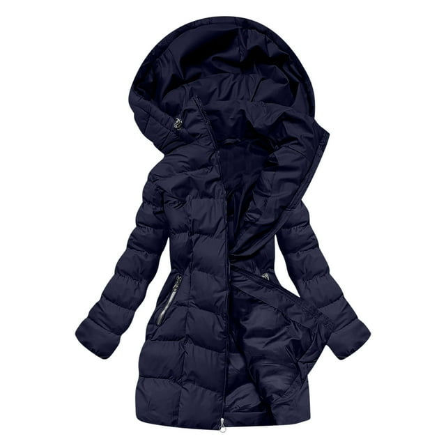 Veste d'Hiver à Manches Longues pour Femmes avec Fermeture Éclair Composite Manteau d'Extérieur Solide pour Automne et Temps Froid