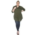 thumbnail image 2 of White Mark Women's Classic Button-Down Tunic Top, 2 of 6