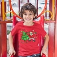 thumbnail image 3 of Tee Hunt Santa Claus Dabbing with Christmas Tree Youth T-Shirt Merry and Bright Kids, 3 of 5