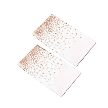 Wmhsylg 2Packs 54" x 108" Tablecloths Gold Dot Plastic Disposable Waterproof Oil Proof Rectangle Table Cover for Birthday Graduation Cocktail Party Decorations Rose Gold on Clearance
