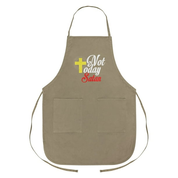 Not Today Satan Cross Christian Religious Apron with Pockets Walmart