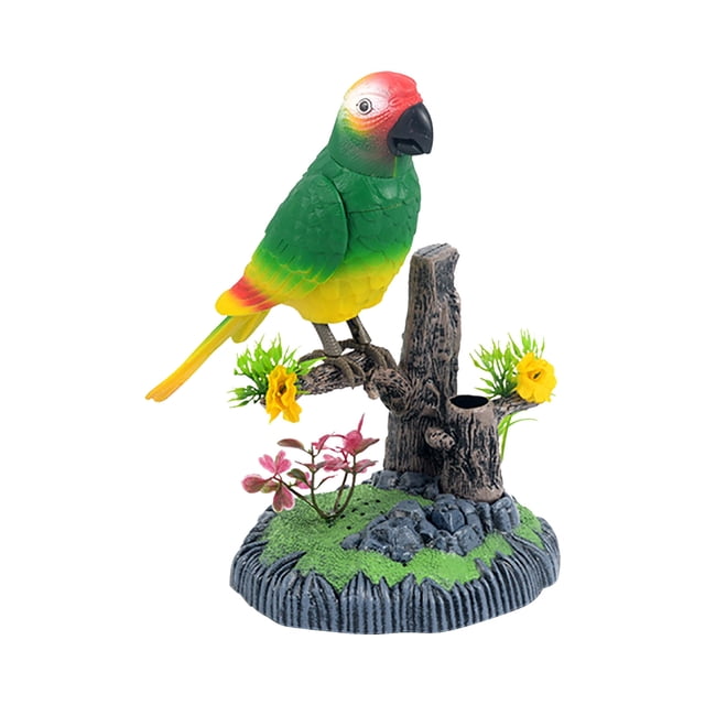 Green Interactive Talking Bird Toy Voice Controlled Simulated Parrot For Home Decoration Fun Gift For Kids Age 3+ Realistic Design