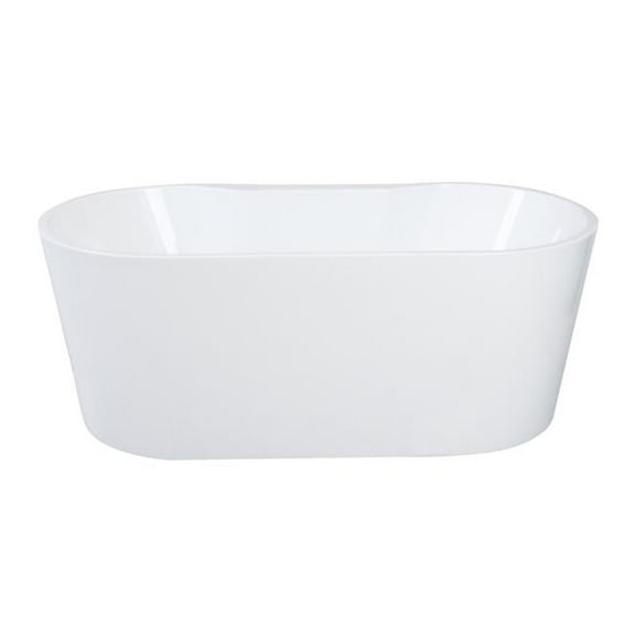 59 in. Aqua Eden Acrylic Freestanding Tub with Drain, Glossy White