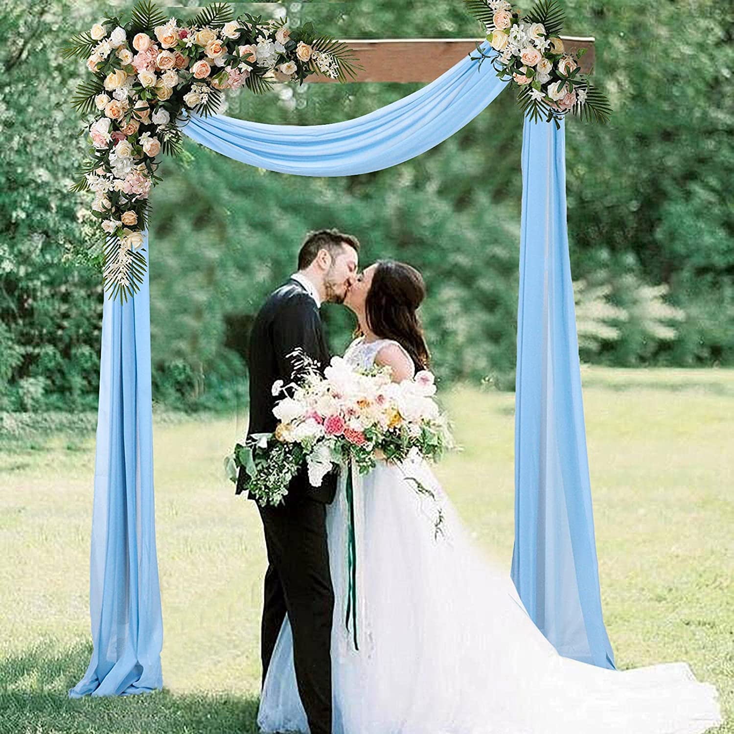 wedding arch with chiffon
