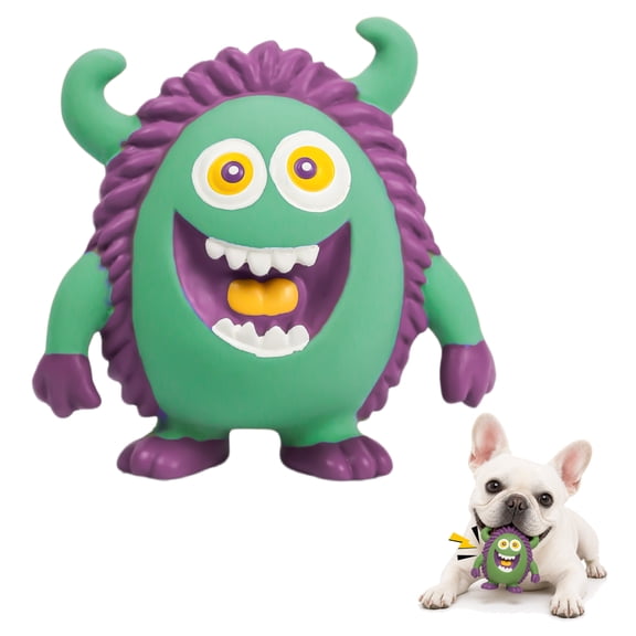 Deeow Halloween Dog Squeaky Chew Toy, Textured Latex Interactive Puppy Play Toy, Teething Toy for Small & Medium Dogs