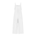 thumbnail image 4 of YMNXA Children Kids Girls Summer Romper Sleeveless Suspenders Solid Color Comfortable Fashion Jumpsuit With Pocket For Everyday Wear,White,9-10 Years, 4 of 6