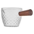 thumbnail image 2 of Glass Milk Pitcher Wooden Handle Cream Pitcher Coffee Milk Container Glass Creamer Pitcher, 2 of 3