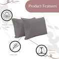 thumbnail image 5 of Superity Linen Pillow Cases Standard Size - Open Enclosure - 2 Pack - 100% Soft and Comfortable Premium Cotton - Grey, 5 of 7
