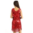 thumbnail image 5 of CHICTRY Womens Sparkling Sequins Tassels Latin Dance Dress Rumba Ballroom Costume, 5 of 7