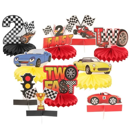SEWOART Honeycomb Centerpieces Racing Car Theme Party Decor Multi Paper