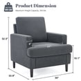 thumbnail image 2 of WETURE Modern Textile Solid Print Upholstered Accent Chair, Dark Gray, 2 of 8