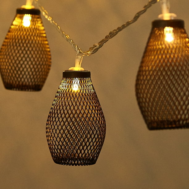 Mainstays Perforated Lanterns String Lights 10 Feet Long
