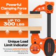 thumbnail image 2 of Jorgensen 12" 2-Pack One-Handed Bar Clamp/Spreader with Load Limit Indicator, Quick Grip E-Z Hold F Clamp Set, 300 lbs Medium Duty, 2 of 7