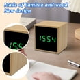 thumbnail image 3 of BallsFHK Bedroom Clock, Wooden Digital Alarm Clock, Adjustable Volume, Dimmer, Living Room Wooden Decoration, 3 of 4