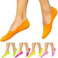 thumbnail image 5 of 6 Pairs Low Cut Women's Neon No Show Socks Liner Boat Ballet Foot Footies 9-11, 5 of 6