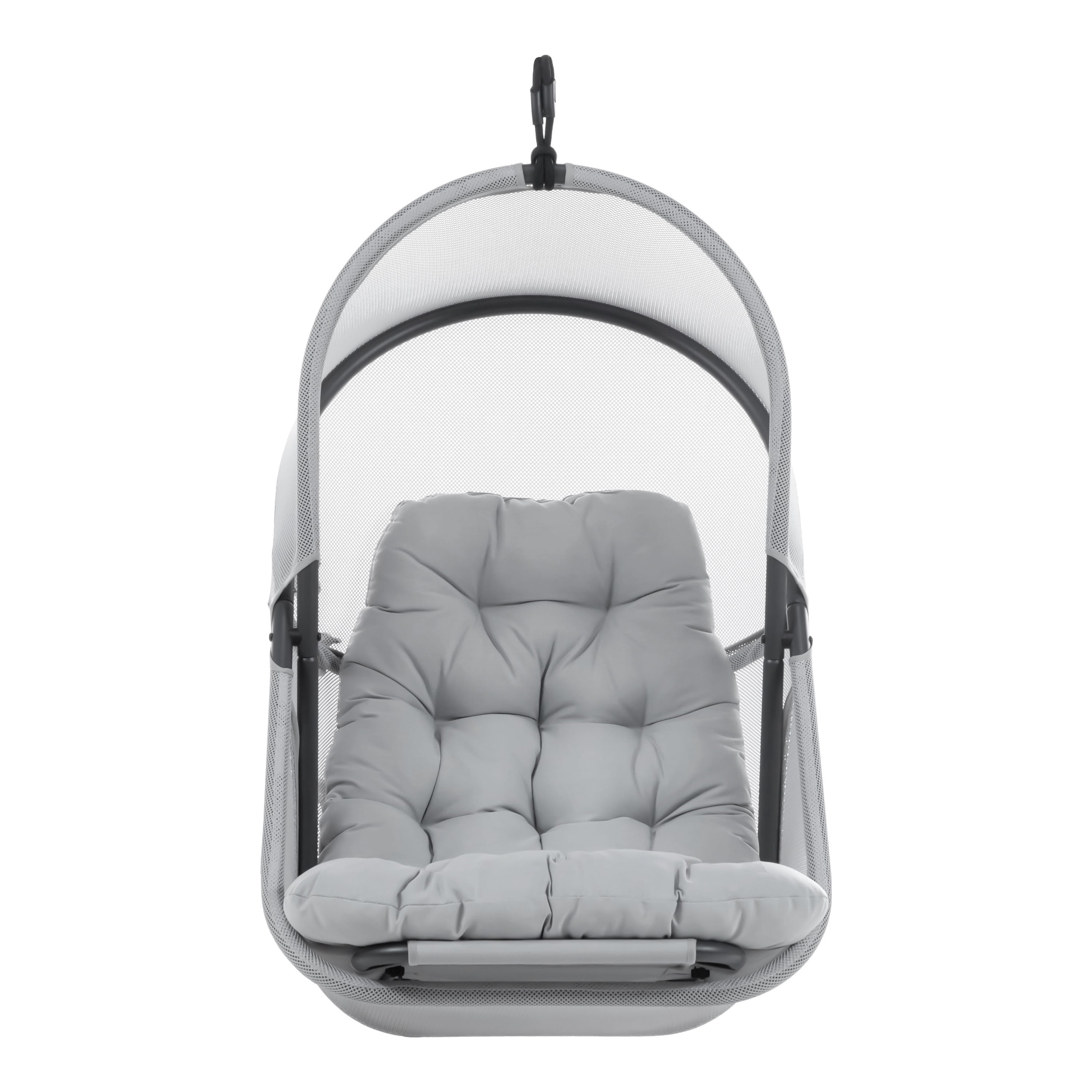 Furniture of America Drift UV-Resistant Patio Foldable Swing Chair with Stand, Light Gray