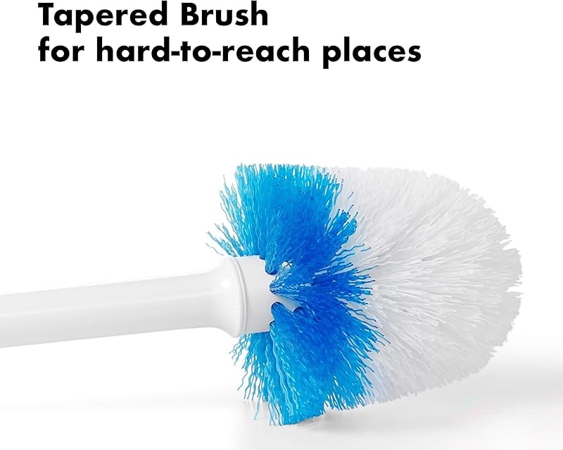 Good Grips Compact Toilet Brush & Canister, White, 6" x 4-3/4" x 17-1/4" h