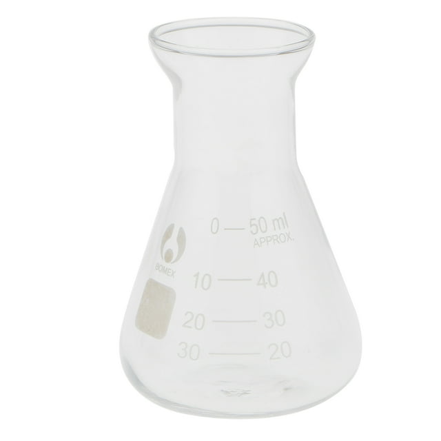 Matraz de (50 ml) Matraz Cristalería de laboratorio Cola Matraces Erlenmeyer