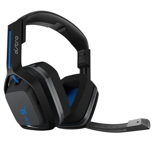 Certified refurbished Grade A Logitech Astro A20 Wireless Gaming Headset for PS4 &amp; PC w/Boom Microphone &amp; Astro Command Center (Black/Blue)