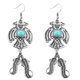 thumbnail image 2 of 1 pendientes únicos con de turquesa, colgante de águila de aleación, pendiente de oreja, para mujer, joyería plateada / dorada - Plata, tal se describe Hugo Pendientes huecos para mujer, 2 of 8