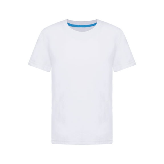 Nyeemya Boys Girls Cotton Solid Short Sleeve Crewneck T-Shirt Basic Athletic Running Tee Top White 120