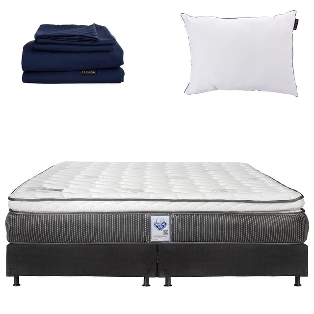 Colchón King Size + Box Belu + Sábanas Softy + Almohada One Spring Air Dicasa Phantom